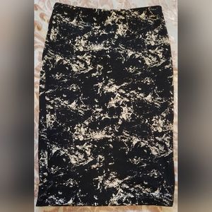 Black and cream pencil skirt
